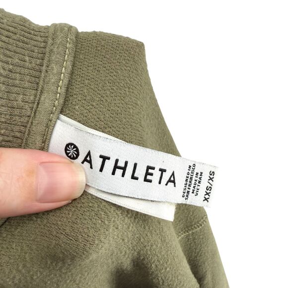 Athleta Wrap Cardigan XXS XS Green Ethereal Cocoon Open Front Pockets Dolman - Picture 14 of 16